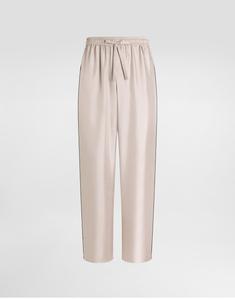 Шелковые брюки Vanity с вышивкой DOLCE & GABBANA, бежевый