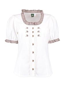 Традиционная блузка 451003-3003 в бело-коричневом цвете OS-Trachten