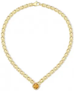 Ожерелье-Воротник длиной 18 дюймов с цитрином (3-3/8 карата) и белым топазом (1/3 карата) из стерлингового серебра с позолотой 14 карат Macy'S, citrine