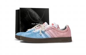 Adidas Кроссовки Vl Court Classic Abrasion Resistant Low top для женщин, розовые и голубые