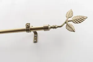 Карниз GARESA "SHEET с открытой опорой", 1 направляющая, желаемая длина, комплект для штор, выдвижной, пуговица с листочками, без колец 480 см, Ø16мм, цвет mattgoldfarben