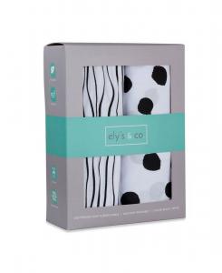 Комплект постельного белья для детской кроватки из хлопкового трикотажа (2 шт) Ely's & Co, Black