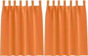 Плотные шторы с кольцами, 2 шт., светло-оранжевые vidaXL