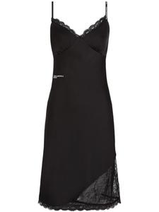 Атласное платье с кружевными вставками Karl Lagerfeld Jeans, черный