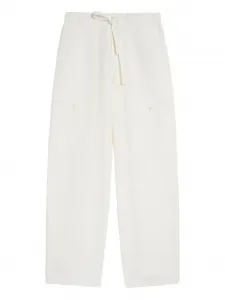 Брюки с кулиской и карманами JIL SANDER, бежевый