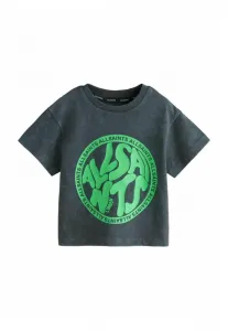 Футболка стандартного кроя с круглым вырезом и принтом в стиле «искаженный» для молодежи. Smallsaints, Washed Black