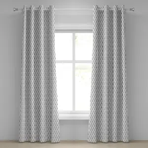 Штора ABAKUHAUS "Стрела" с люверсами, нарисованная вручную, с узором "Бесконечные стрелы", винтажные племенные иконы, декоративные двухпанельные шторы, 280 см x 225 см, серая Abakuhaus