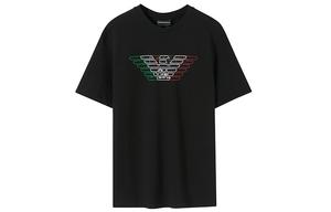 Подлинная футболка EMPORIO ARMANI с принтом логотипа, черная