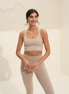 AIM'N Женский спортивный бюстгальтер с высокой поддержкой, бесшовный, бежевый