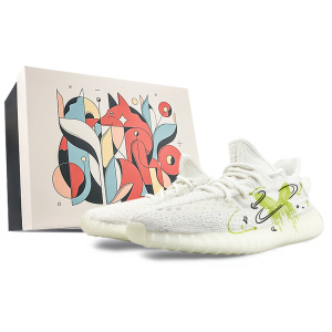 Кроссовки adidas originals Yeezy Boost 350 Lifestyle Shoes Unisex Low-top Green, белый