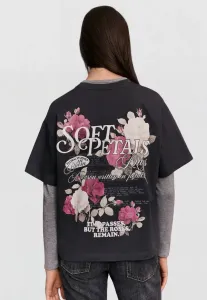 Футболка с принтом Bershka, Grey