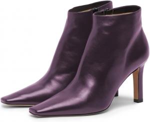 Женские ботильоны FOWT с квадратным носком, высокие каблуки, молния сбоку, классические короткие ботинки для вечеринки, офиса и повседневной носки, размеры 4-16 US, Purple