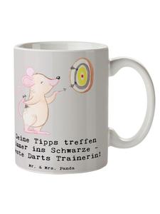 Кружка Лучший тренер по дартсу с надписью пастельно-серого цвета Mr. & Mrs. Panda