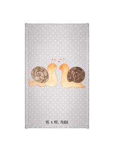 Mr. & Mrs. Panda Махровое полотенце с рисунком в виде улитки, без надписи, пастельно-серого цвета