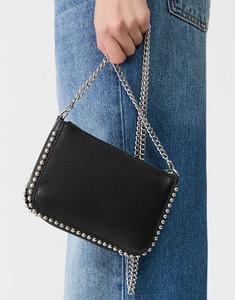 Мини-сумка Stradivarius из бисера черного цвета