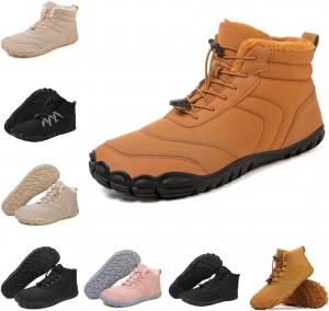 Мужские и женские зимние походные ботинки, профессиональная обувь босоного типа с широкой носочной частью, подошвой с нулевым перепадом, кроссовки для трейл-раннинга, водонепроницаемые походные ботинки для прогулок на улице, унисекс Kvotuu, Brown 04