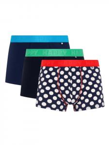 Happy Socks Комплект из 3 боксерских шорт темно-синего цвета в горошек