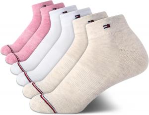 Женские носки Tommy Hilfiger Quarter - 6 пар мягких эластичных спортивных носков до щиколотки с мягкой подкладкой для женщин (размер: 4-10), Oatmeal Heather Assorted