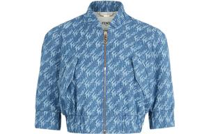 SS22 Укороченное Пальто Женское Светло-Голубое FENDI