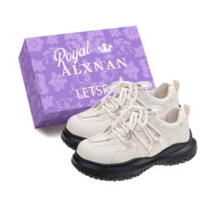 Дышащие и легкие низкие повседневные туфли для женщин Alxnan, White Box