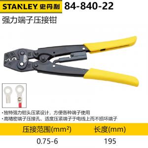 Обжимные клещи Stanley Электрические клещи для клемм холодного прессования, прочные клещи для обжима клемм 0,75–6 мм² 84-840-22