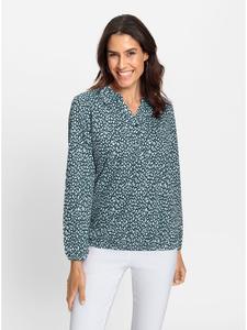 Рубашка с длинными рукавами в петролеумово-белом цвете WITT WEIDEN