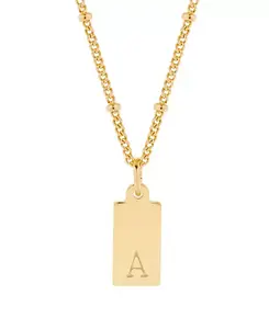 Кулон с инициалами в форме прямоугольника Мадлен Brook & York, gold-plated-a