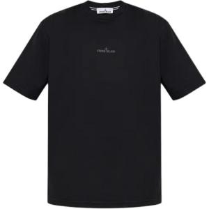 Футболка с принтом логотипа STONE ISLAND, черный