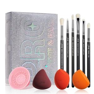 Набор спонжей для макияжа 3 шт Набор кистей для теней 6 шт Очиститель для кистей для макияжа