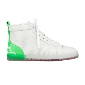 Кроссовки Christian Louboutin Fun Louis Flat White Fluo Green, белый