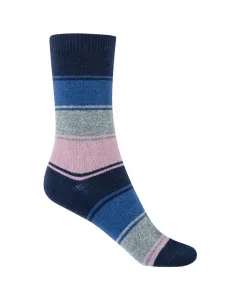 Женские короткие носки из кашемира и шерсти в полоску Сделано в Испании Punto Blanco, синий