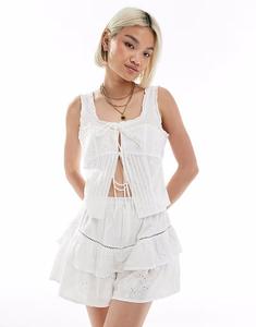 Топ Coord с круглым вырезом из ткани с объемным цветочным принтом Asos Design