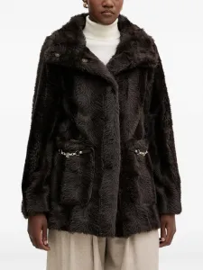 Пальто с цепочным декором Fracomina, коричневый