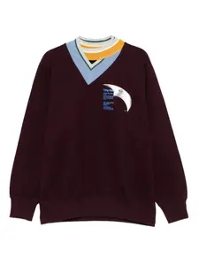 Свитер с графическим принтом и воротником-стойкой Kolor, красный