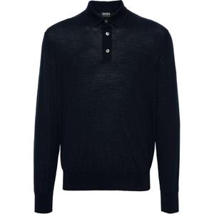 Футболка поло из шерсти Ermenegildo Zegna, морской синий