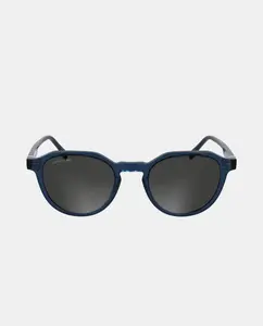 Мужские овальные солнцезащитные очки из литого пластика Lacoste, темно-синий