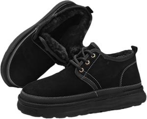 Мужские зимние ботинки ZPLMIDE, с мехом, уютные, из замши и кожи, для холодной погоды, теплые, повседневные, на каждый день, универсальные, черный