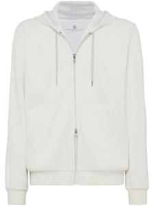Brunello Cucinelli худи на молнии, белый