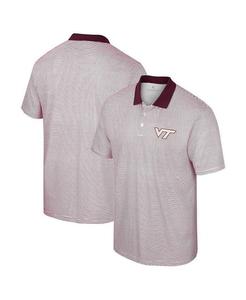 Мужская белая рубашка-поло в полоску с принтом Virginia Tech Hokies Colosseum, белый