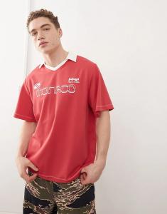 Футболка COLLUSION красная с принтом «Монако»