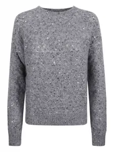 Свитер с украшением из пайеток Moorer, серый