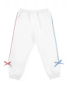 Брюки с логотипом Monnalisa, белый