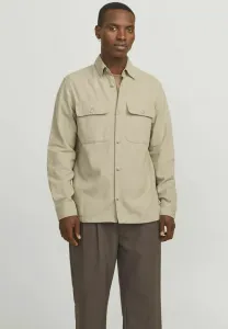 Весенняя однотонная рубашка rccraymond Jack & Jones Premium, White Pepper