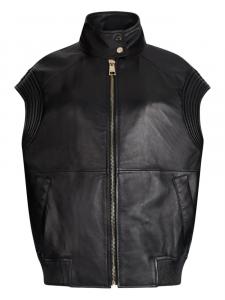 Кожаный жилет большого размера LIU JO, черный