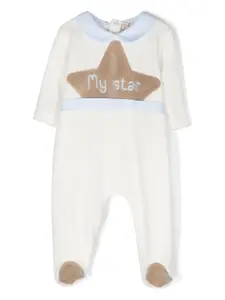 Комбинезон с длинными рукавами и вышивкой La Stupenderia, белый