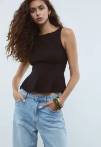 Топ без рукавов Stradivarius, Black