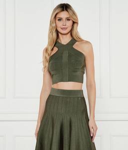 Футболка sl mirage ottoman staci Cropped fit Guess Jeans, серый