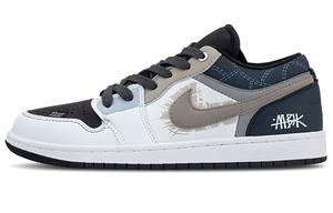 Jordan Кроссовки Air 1 Slip с низким верхом, устойчивые к истиранию, для скейтбординга, унисекс, бежево-синие