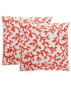Коралловая подушка размером более 20 x 20 дюймов для использования внутри и снаружи (набор из 2 шт.) Safavieh, красный