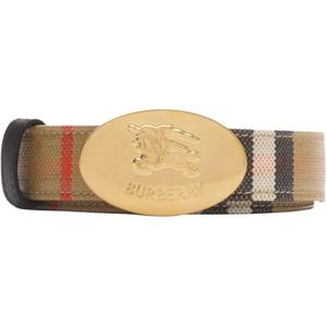 Burberry Женский желтый ремень из хлопка, вискозы, льна и телячьей кожи шириной 2,5 см, Yellow